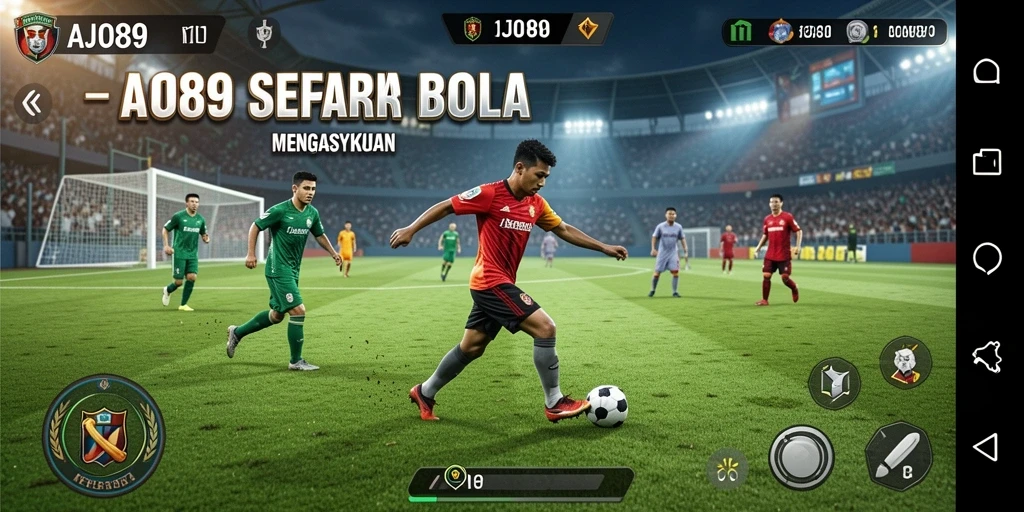 Screenshot AJO89 menampilkan akselerasi permainan sepak bola yang menarik.