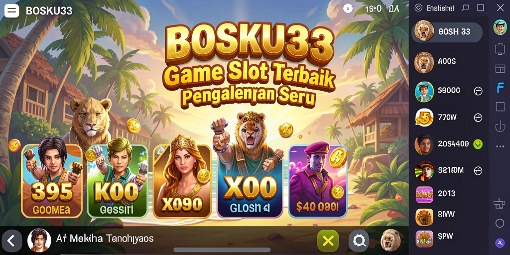 Tampilan menakjubkan dari gameplay Slot di BOSKU33.