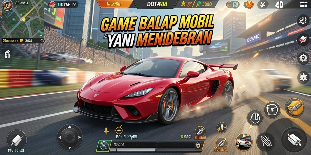 Gameplay mendebarkan saat balapan dengan mobil cepat.