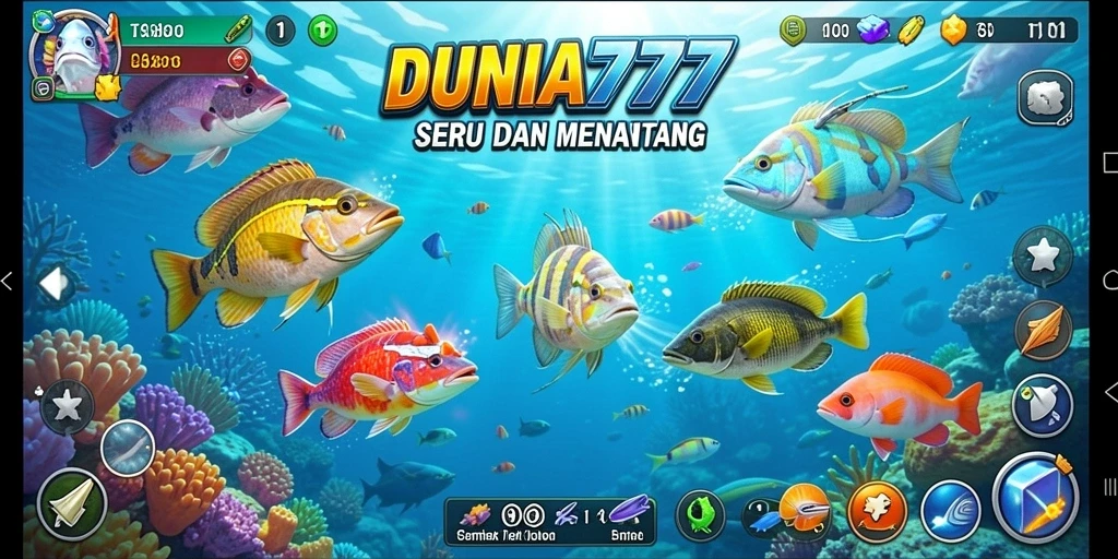 Tampilan gameplay DUNIA777 yang menarik dalam perburuan ikan.