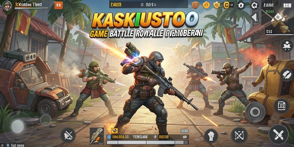 Screenshot KASKUSTOTO menampilkan aksi seru dalam pertarungan Battle Royale.