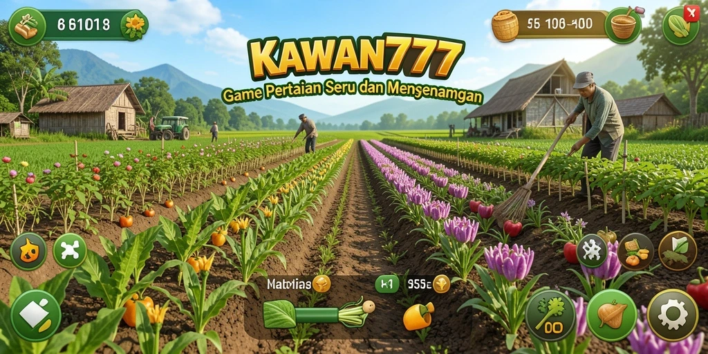 Tampilan gameplay KAWAN777 menampilkan pengalaman bertani yang seru dan mendebarkan.