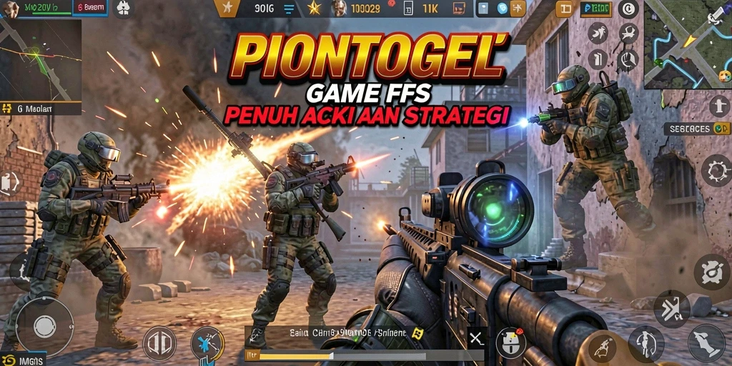 Screenshot menampilkan aksi seru dalam game FPS PIONTOGEL.